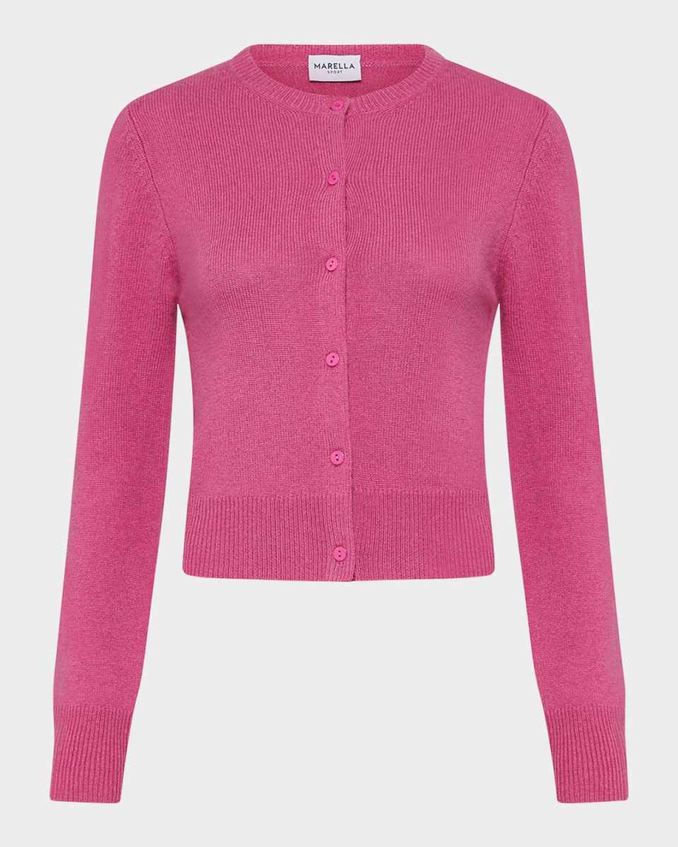Graphic Crewneck Wool-Cashmere Cardigan